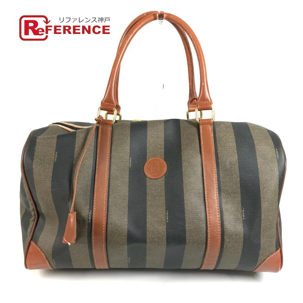 Fendi Pecan Bag Travel Boston Leather Khaki Green